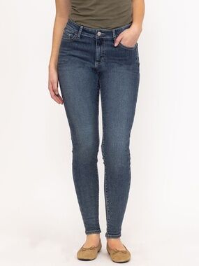 NWT Warehouse One Women's Medium Wash 2 Tone Stitch Skinny Jeans